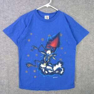 Vintage Looney Tunes Wile E Coyote Shirt Youth 16/18 Rocket Cartoon Made USA 90s